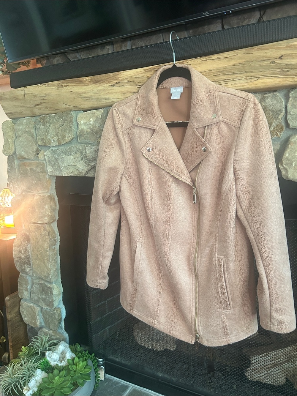 Chico's Blush Pink Moto-Style Jacket